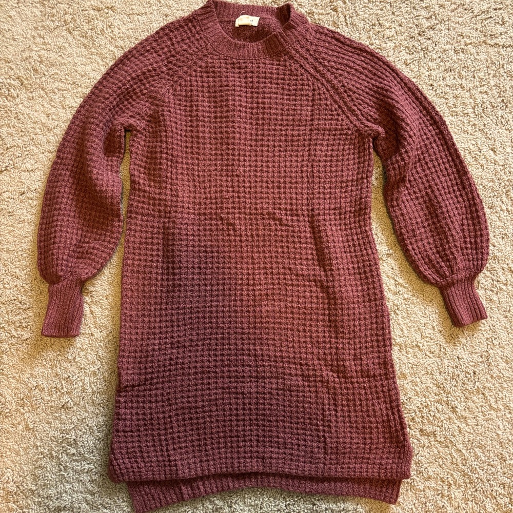 UpWest cozy sweater dress with slight balloon sleeves